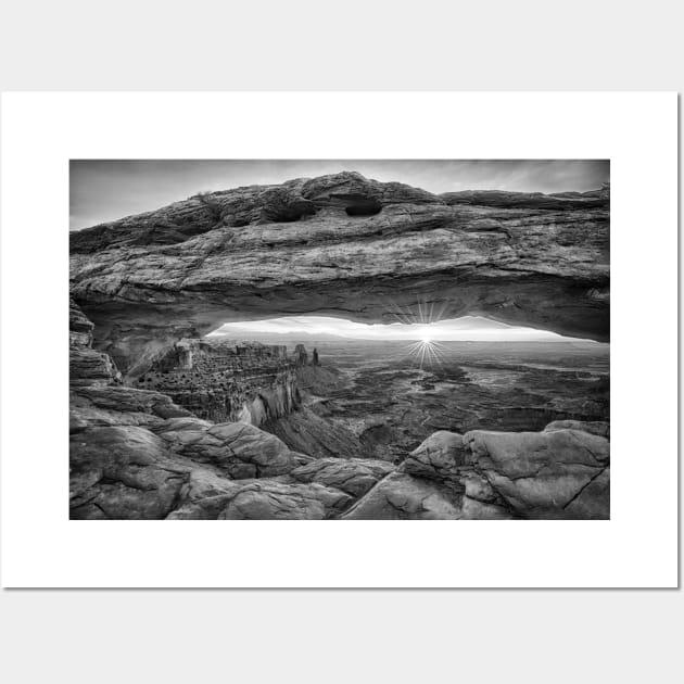 Mesa Arch Sunrise in Black and White Wall Art by StacyWhite